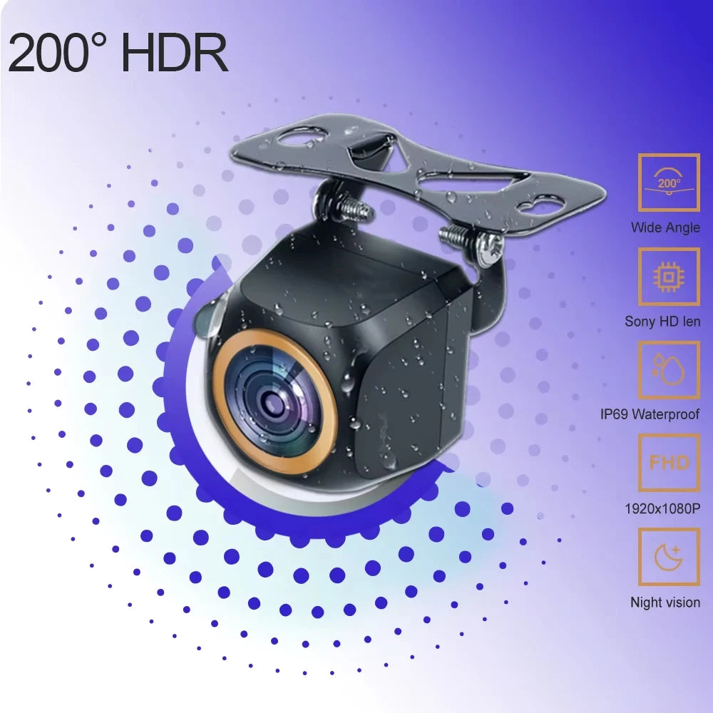 AHD 1920x1080P Car For View Camera 200° Fisheye Golden Lens Full HD Night Vision Vehicle back car reversing Front Camera