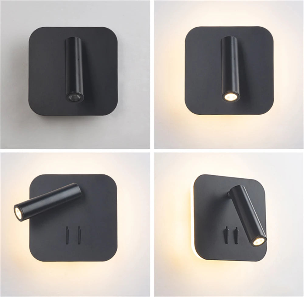 Turnable Led Wall Light With Switch Reading Lamp Bedroom Living Room Wall Lamp Desk Lamp Lighting Fixture AC85-265V