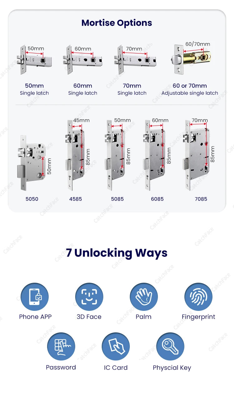 Facial Recognition Video call Automatic Door Lock TUYA Front Door Fingerprint Smart Lock Digit Camera Visible Inner Screen