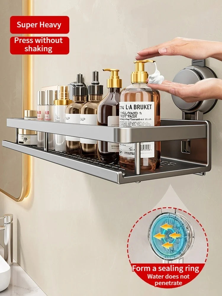 No Drill Bathroom Suction Cup Storage Shelf Storage Shelf Bathroom Perforation-Free Wall Hanging Vanity Toilet Triangle Basket R