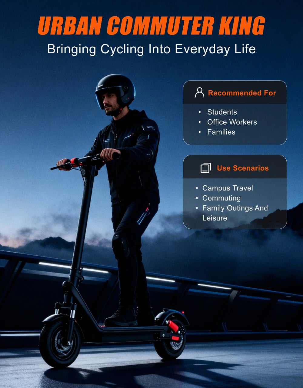 HUANCI X9B 1000W Electric Scooter E Scooter 48V20AH Foldable E-Scooter E-Scooters 40km/h Scooter Electric 10 Inch E-Scooter Adul