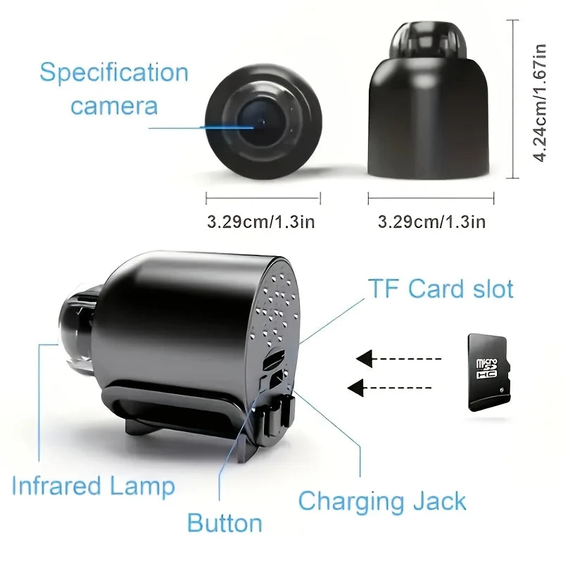 HD Mini Camera WiFi 1080P Remote Wireless Video Recorder Home House Pet Dog Kids Safety Monitoring Security For Iphone Battery