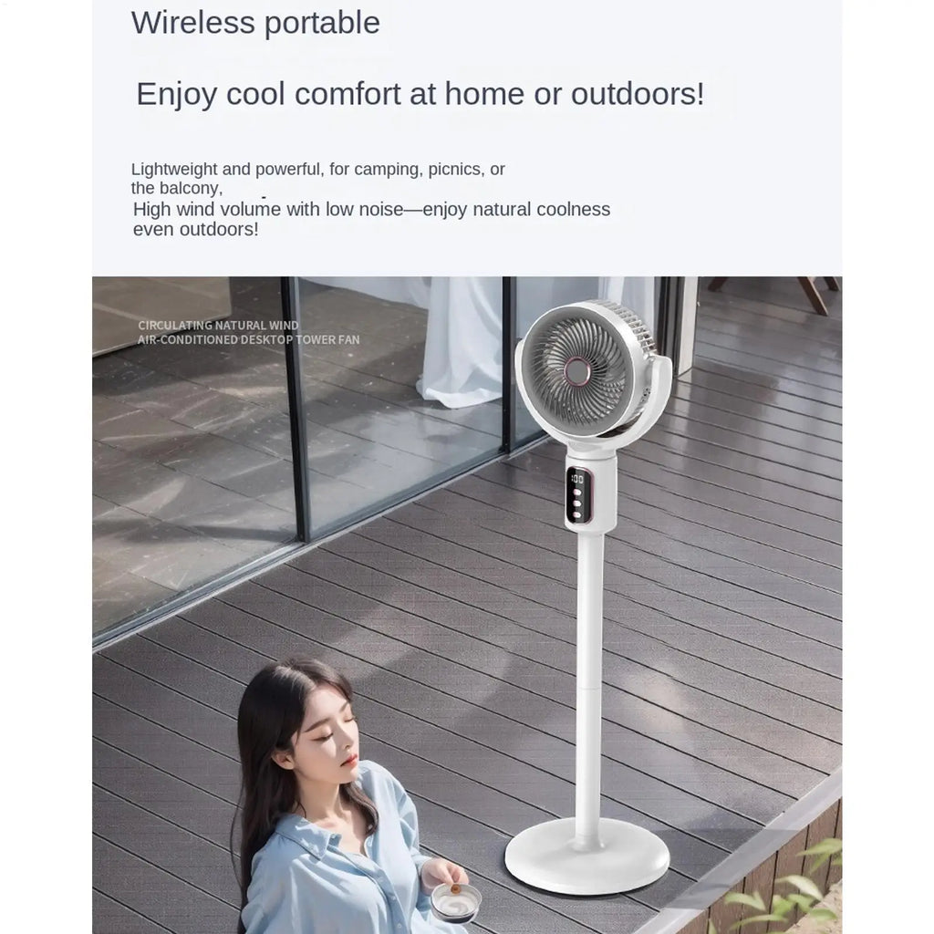 Air Circulation Fan Rechargeable Oscillating Fan Five Gear Adjustment Stand Fan Adjustable Height Household Air Circulation Fan