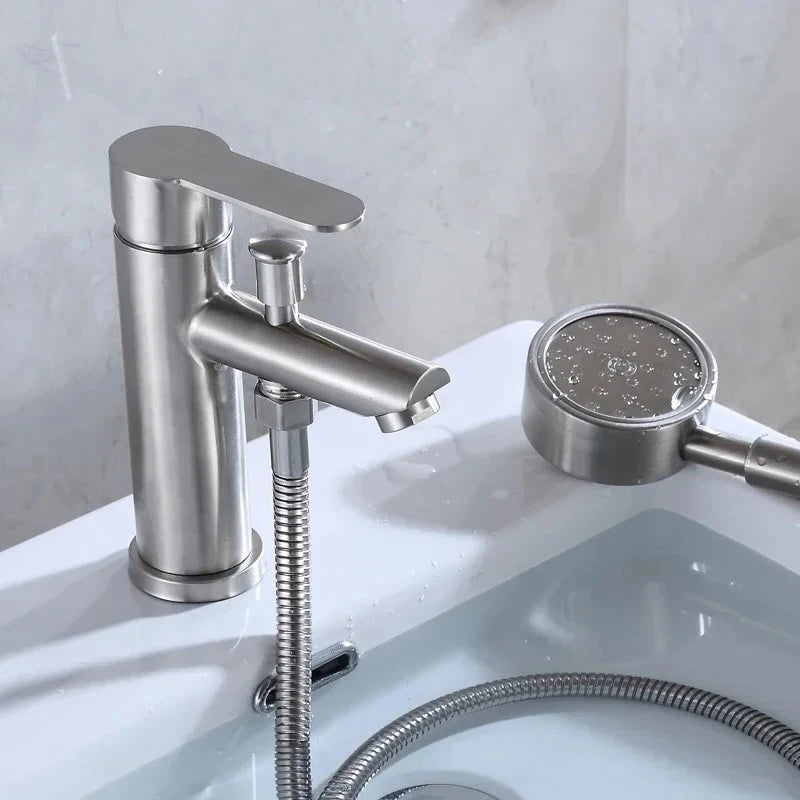 Stainless Steel Multifunctional Shower Mixer Faucet - Deck Mounted Household Sink Tap with Hot and Cold Water for Washbasin