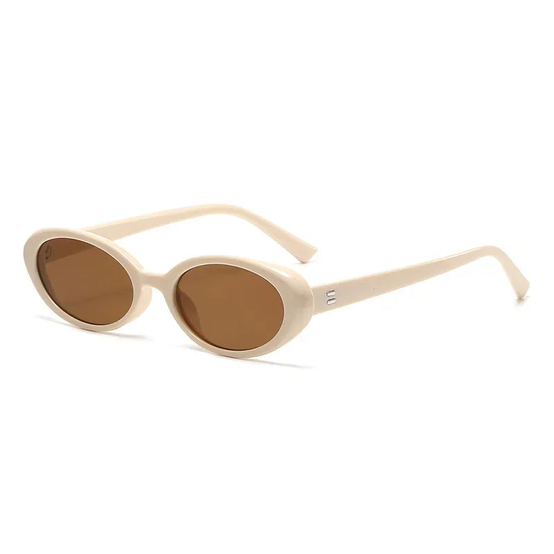 Vintage Oval Sunglasses Women Luxury Brand Designer Small Oval Sun Glasses Retro Men Rivets Sun Glasses Oculus
