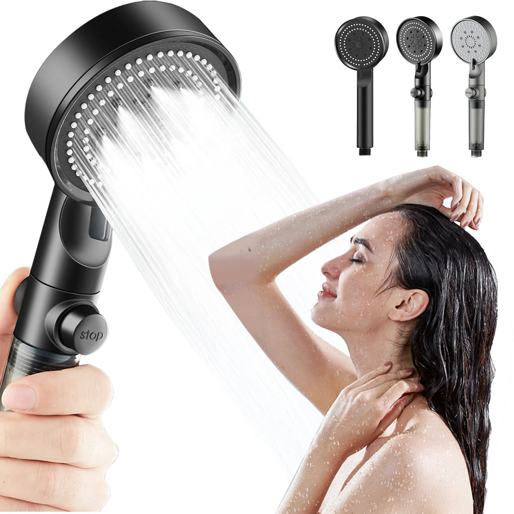 Pressurize Shower Head Durable Stainless Steel Showerhead Set Adjustable Water Pressure Shower Faucet Bathroom Accessories