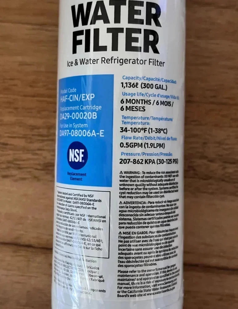 1Pcs 300GAL 1.9LPM 30-125PSI Ice Water Refrigerator Filter Element Water Filter For Use in System DA97-08006A-E HAF-CIN/EXP