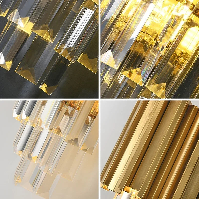 Modern Luxury Crystal Minimalist Creative Living Room Background Wall Staircase Wall Lamp Bedroom Bedside Lamps