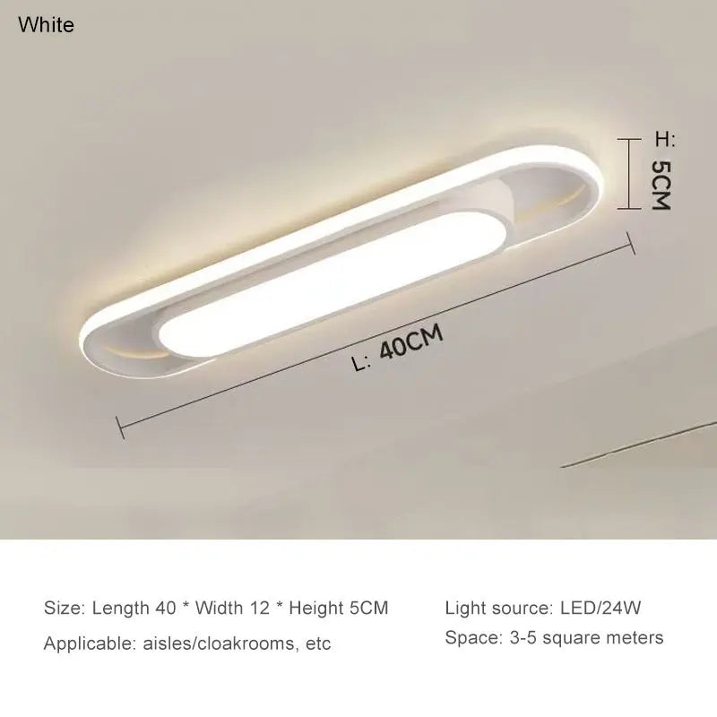 LED Modern Ceiling Light 220V Oval Strip Light Home Decor Corridor Light for Stairwells Balcony Living Room Lighting Fixture