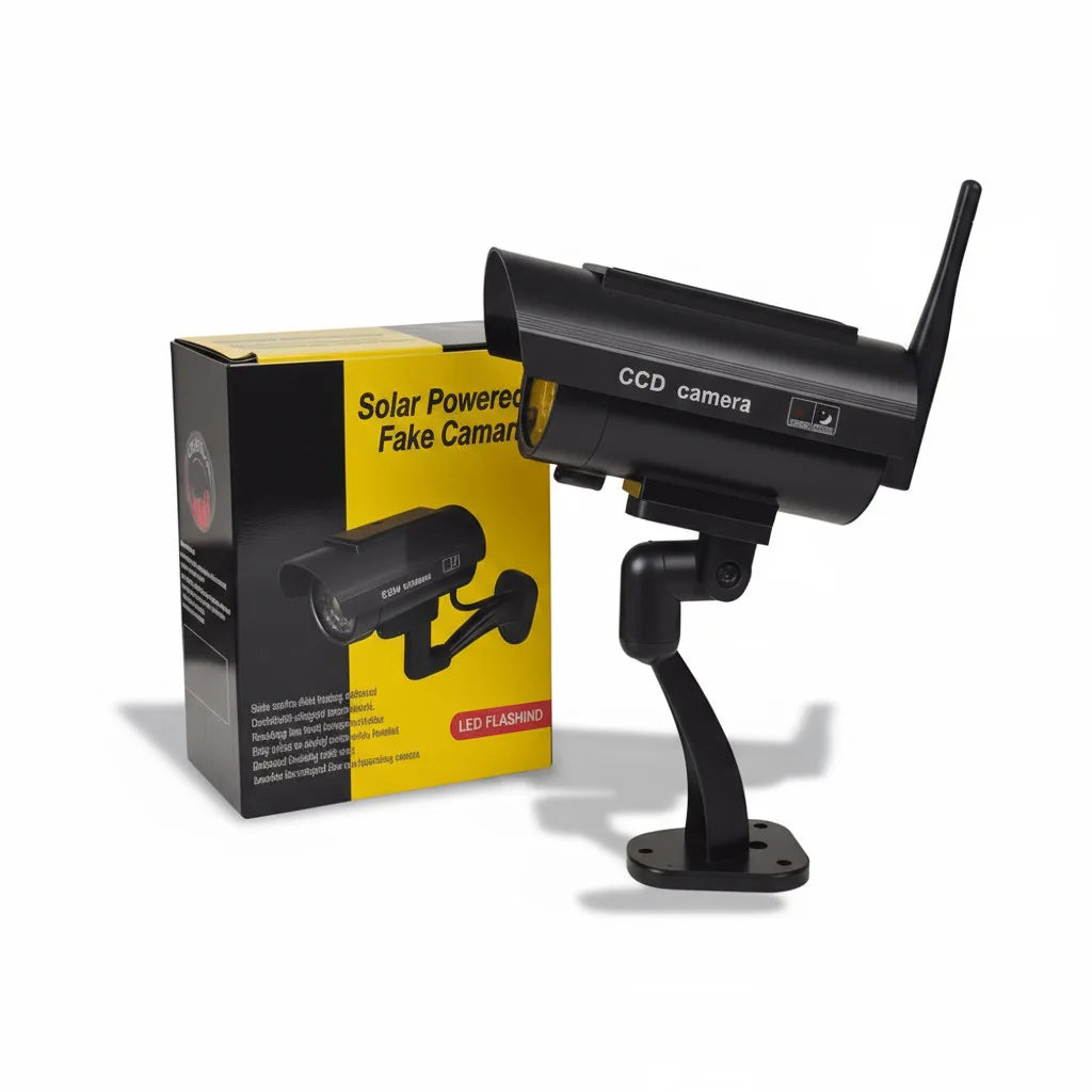 Dummy Camera With Antena Solar Powered Waterproof Fake Camera Red Flashing Led Scare The Thief Home Surveillance Security System