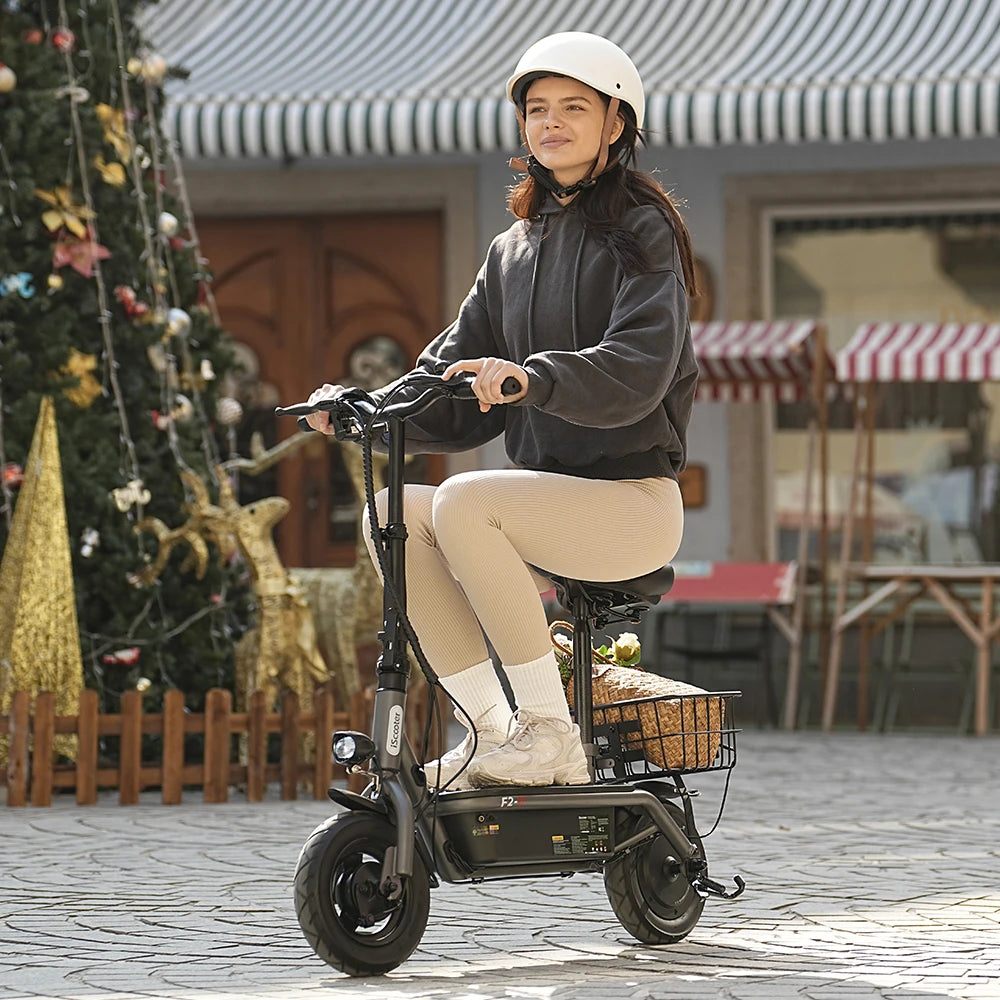 iScooter F2 Electric Scooter 500W Foldable Scooter 7.8Ah Electric Kick Scooter 30km Range 30km/h E-Scooter With Basket Daily