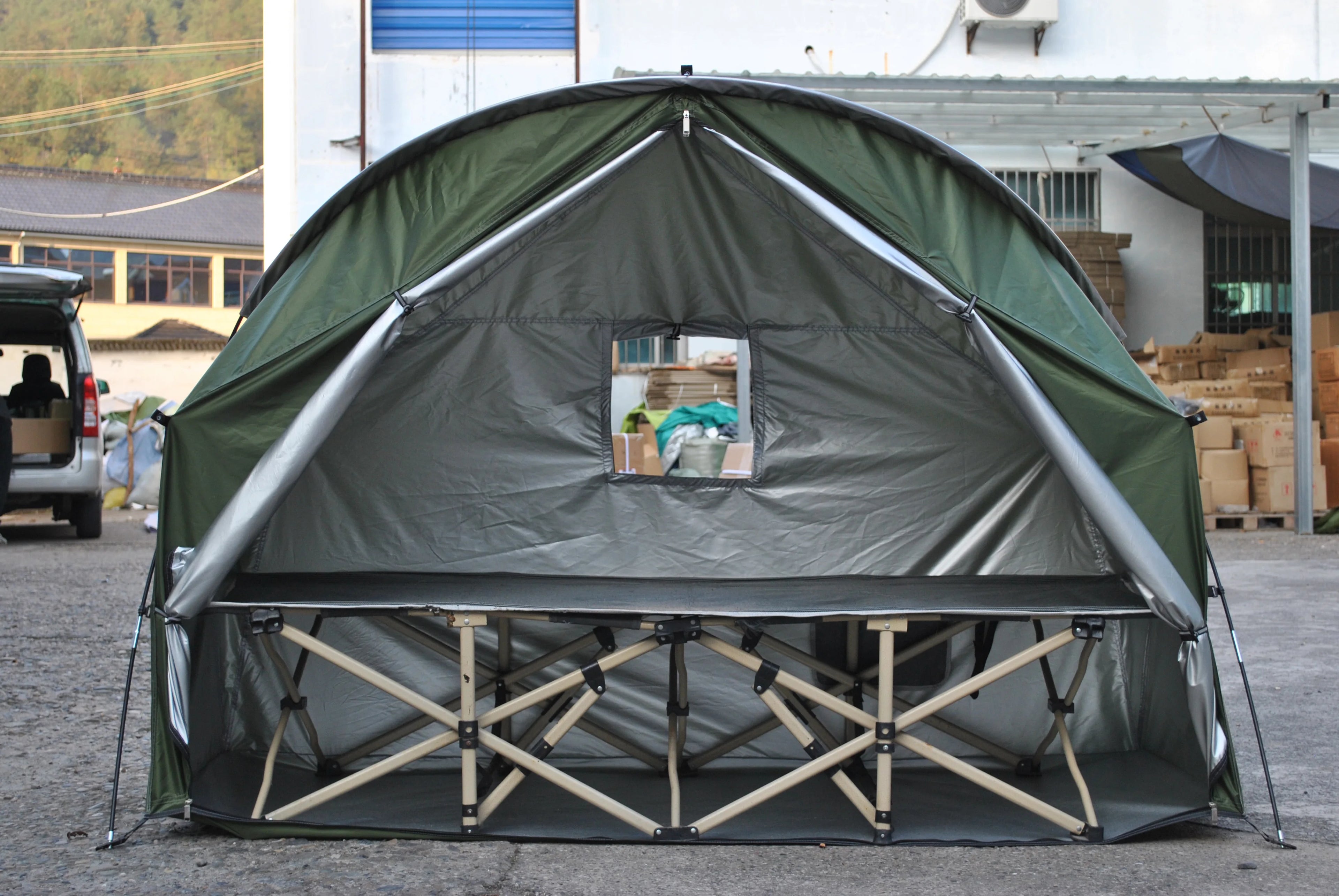 4-in-1 Camping Cot Tent, Backpacking 1 Person Camping Tent, Tent Cot Folding Off the Ground Tent,Fishing Tent,Excluding bed