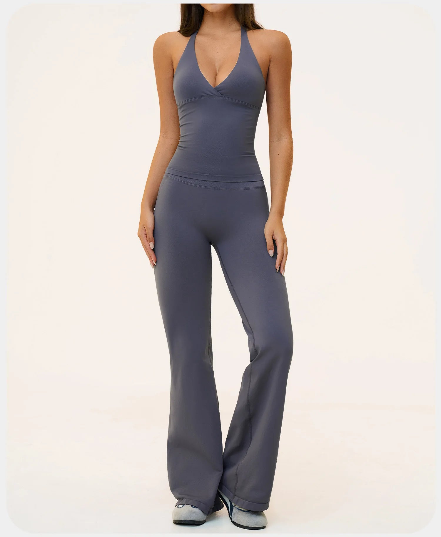 Seamless Yoga Suit 2PCS Women Tracksuit Sports Outfits Gym Workout Clothes Breathable Sports Bra Flared Pants Suit Yoga Clothing