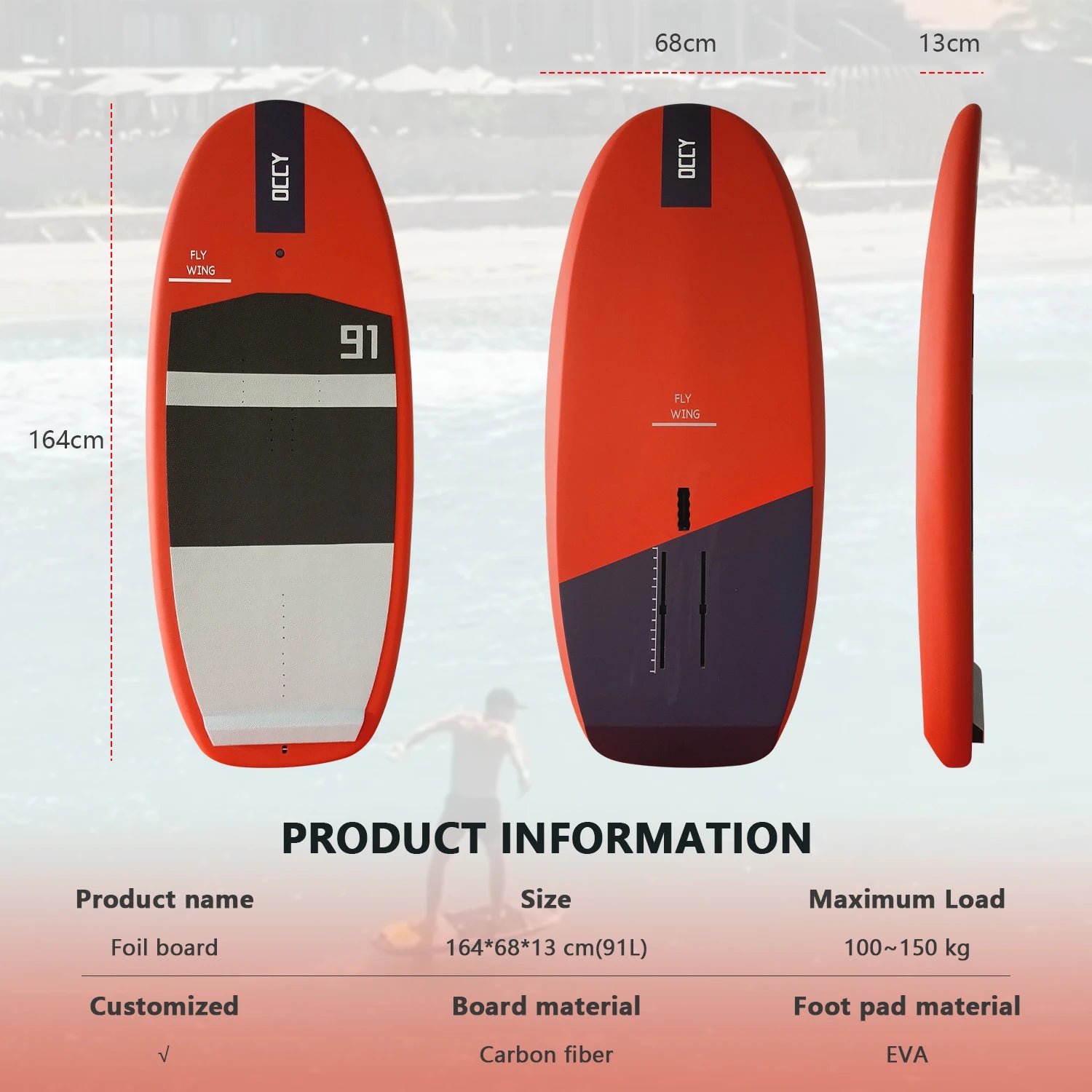 OEM Hard Carbon Surfboard  Foil Pumping Board for Surf Downwind Water Sports sup Paddle Board  Kite Surfing Wing Hydrofoil