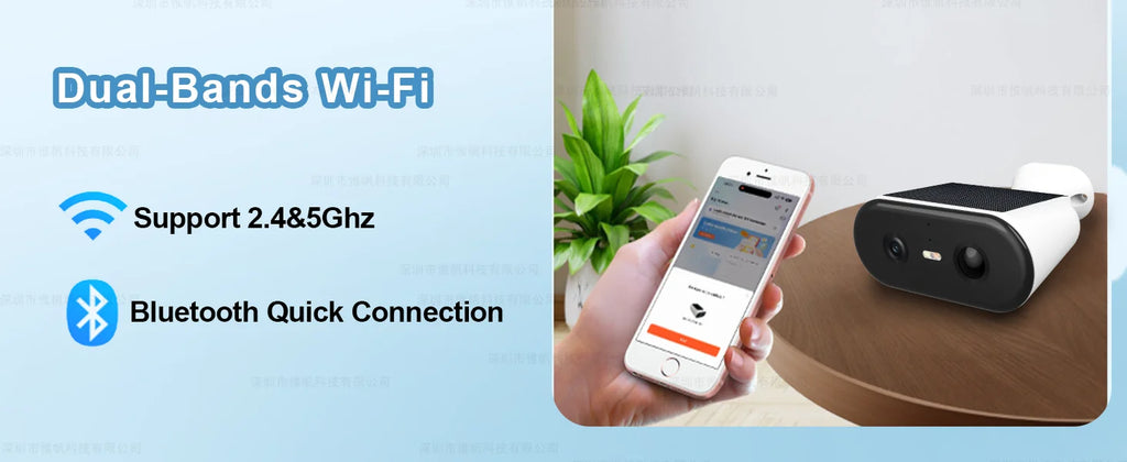2K Solar Security Camera WIFI Wireless 2.4/5GHz DualBand Outdoor Camera IP65 Waterproof  AI PIR Motion Surveillance Battery Cam
