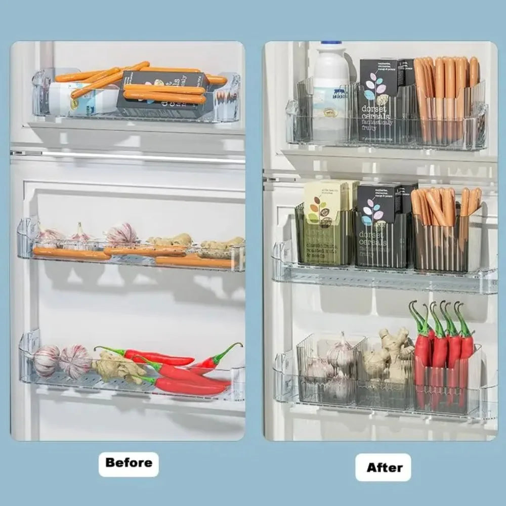 Multifunctional Refrigerator Side Door Storage Box Kitchen Organizer Food Classification Shelf Fridge Organizer Rack
