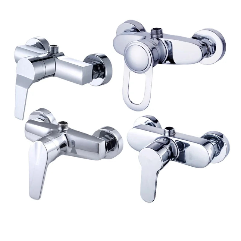 Brass Shower Faucet Mixer Valve Set with Shower Head and Hidden Switch for Bathroom Hot and Cold Water Tap  Bath