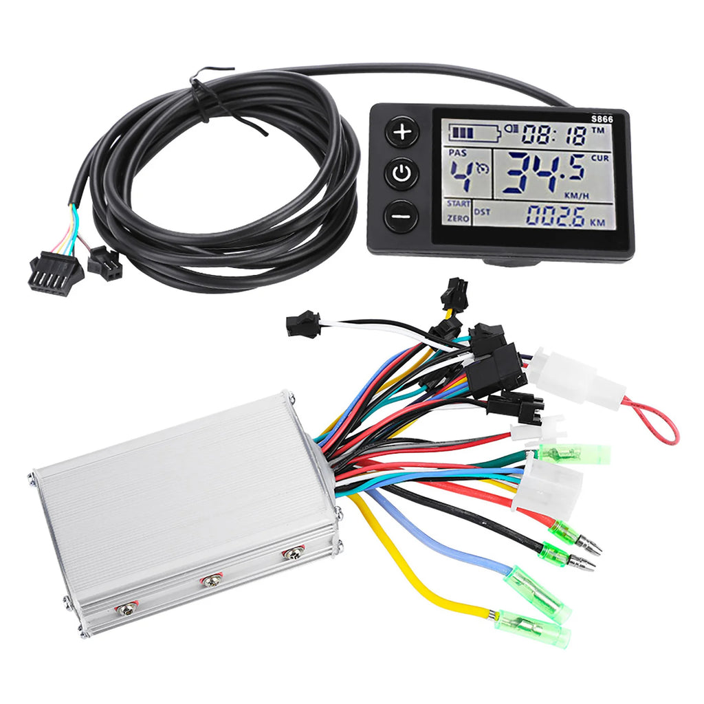 Electric Bike Controller 24V‑48V 13A Brushless Controller with LCD Display Panel E-scooter Meter Control for 22.5mm Handlebar