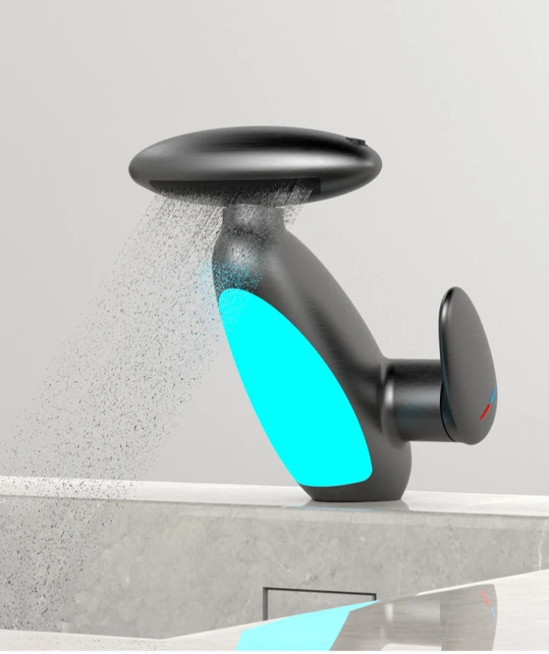 Modern Basin Faucet with Four Water Flow Options, Hot and Cold Water Mixer, Bathroom Sink Tap Faucet