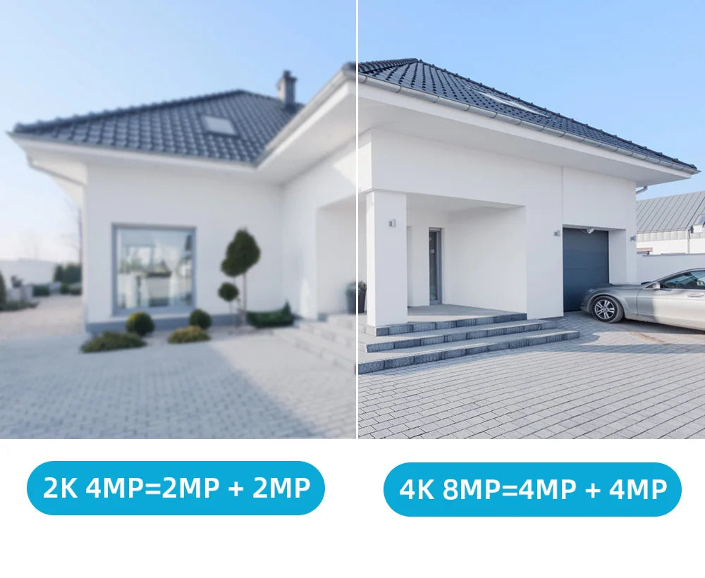 Outdoor Wireless Security IP Camera 4K 8MP HD Dual Lens External Wifi PTZ Camera Auto Tracking Street Surveillance Camera iCsee