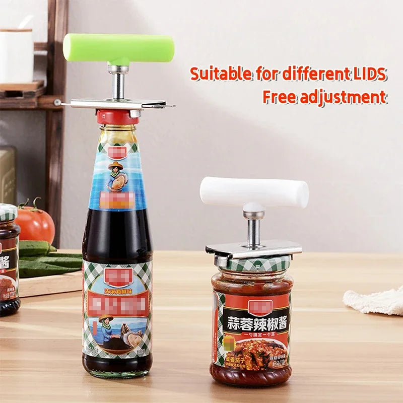Opener Adjustable Opener of Jars and Lids Stainless Steel Bottle Opener Wine Beer Cans Accessories Kitchen Gadgets