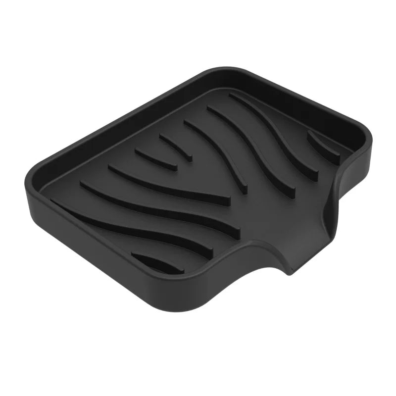 1pcs Sink Silicone Tray With Drain Soap Sponge Storage Holder Countertop Sink Scrubber Brush Soap Storage Rack Kitchen Organizer