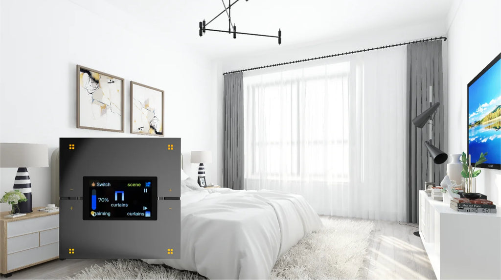 M9 Pro 8-Button UK Tuya Smart Wall Light Switch Aluminum Touch Display IPS Dimmer Scenes Zigbee for Hotel Home Voice App Control