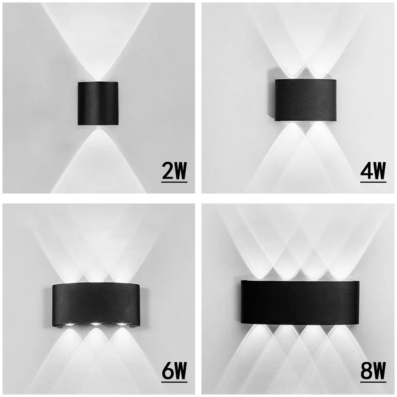 Modern style LED light source outdoor waterproof IP65 plastic garden lighting indoor bedroom living room staircase wall lamp