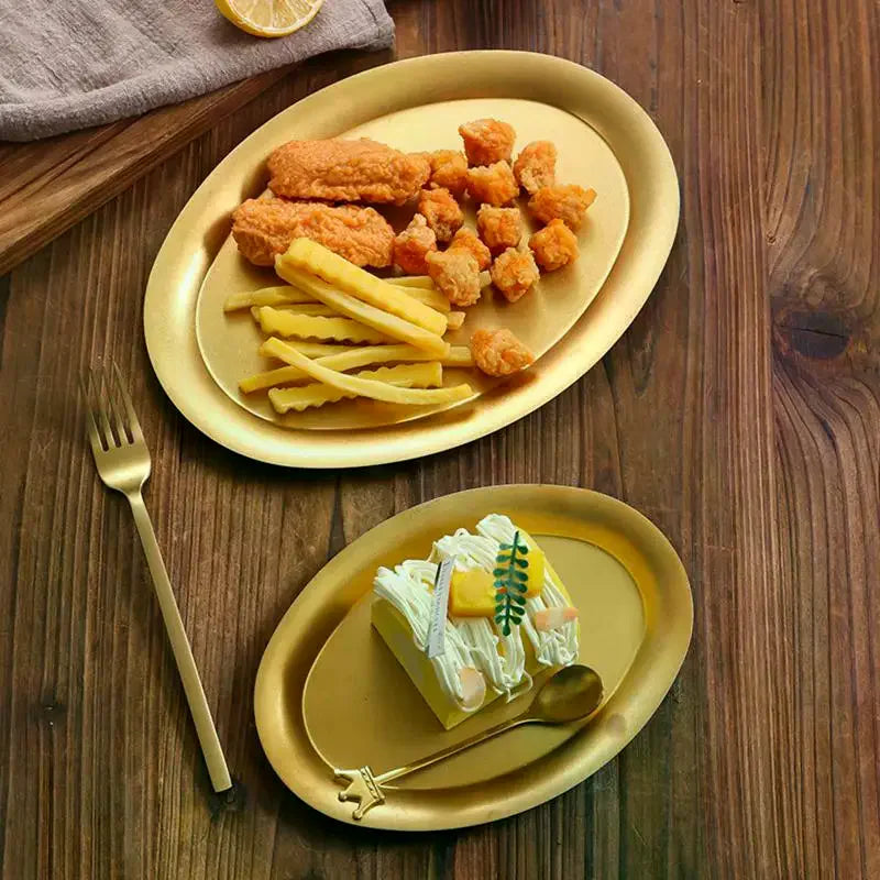 Kitchen small tools, multi size stainless steel plates, lunch containers, snack plates, dumpling plates, platters
