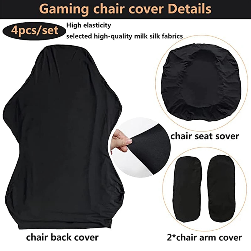 Ergonomic Office Computer Game Chair Slipcovers Stretchy Polyester Reclining Racing Gaming Chair Covers Waterproof Chair Covers