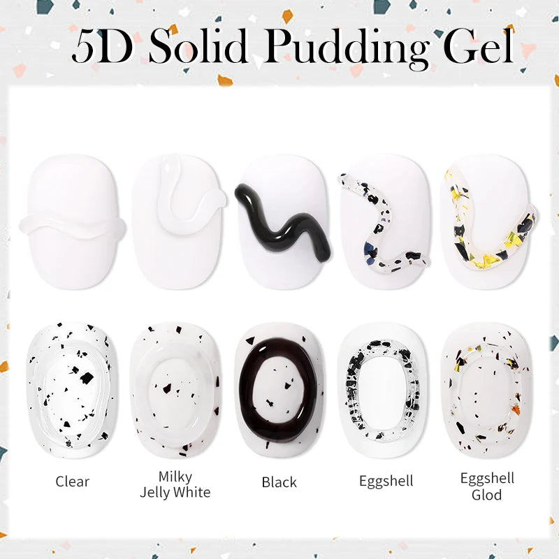 LILY'CUTE 10ml Solid Pudding Emboss Liner Gel Nail Polish Korean-style Painting Texture Modeling Stereoscopic Shaping Nail Art