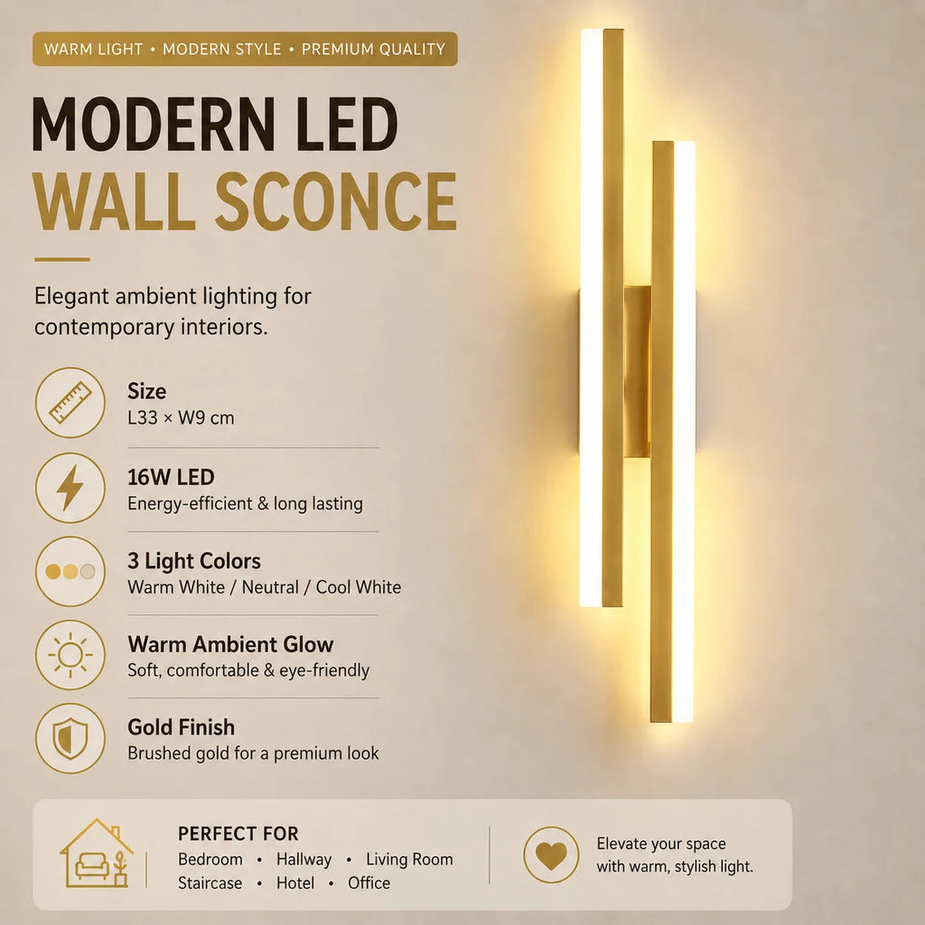 Modern LED wall lights are suitable for bedrooms, living rooms, study rooms, and corridors