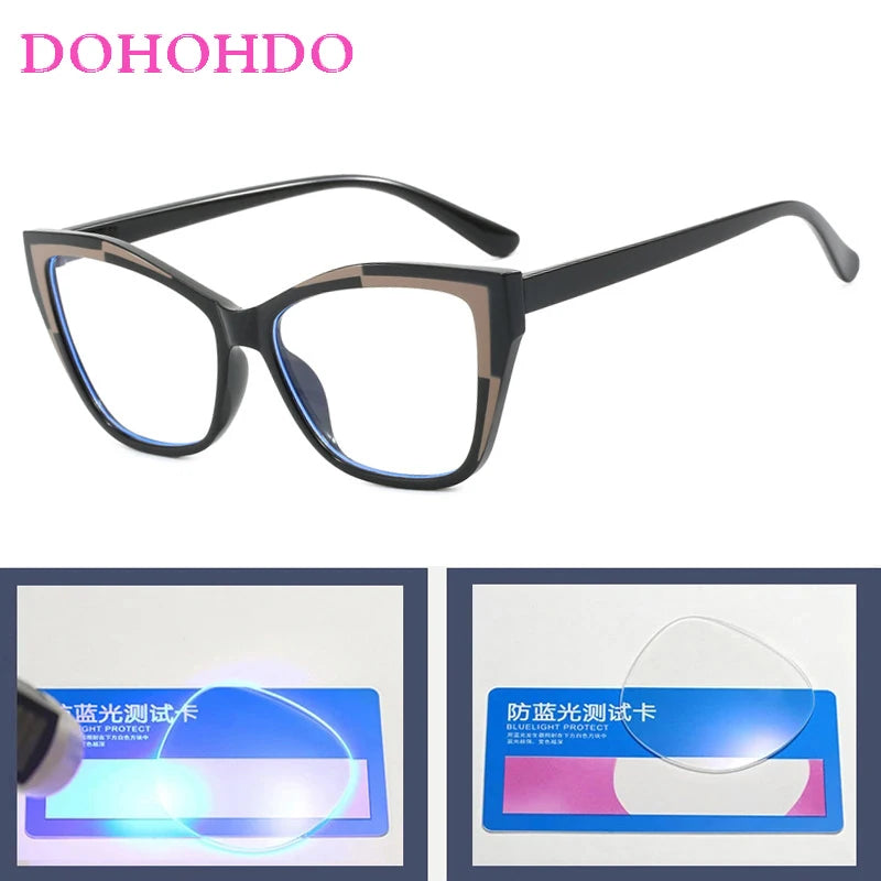 Fashion 2025 Trendy Big Cat Eye Optical Women's Glasses Designer Brand Men Computer Gaming Eye Protection Spectacle Lentes Оч