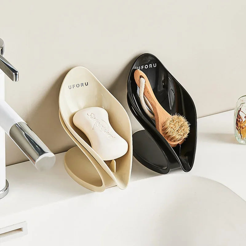 Modern Light Luxury Bathroom Soap Holder - Multi-Functional Countertop Storage Box with Self-Draining Design & Leak-Proof Base