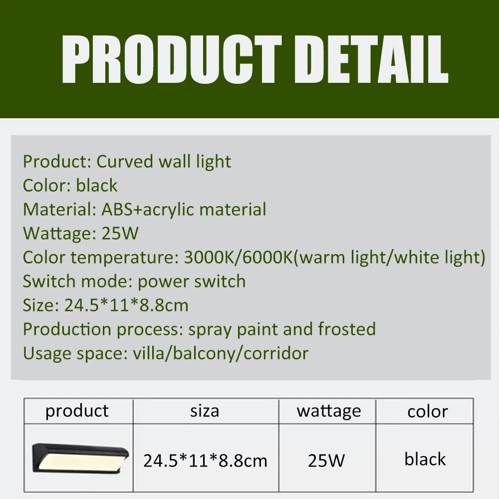 Outdoor LED Wall Lamp Waterproof Exterior Wall Light For Porch Garage Garden Courtyard Villa Indoor Wall Lamp Light 110V 220V