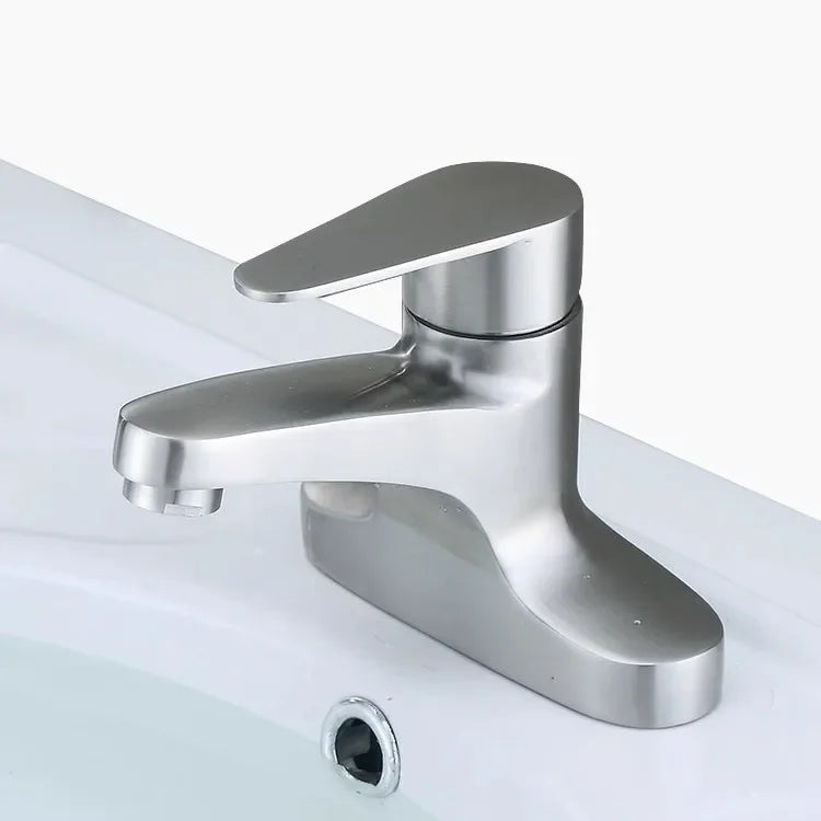 WashBasin Sink Faucet Deck Mounted 304 Stainless Steel Cold Hot Mixer Tap Single Lever Double Hole Household Bathroom Faucets