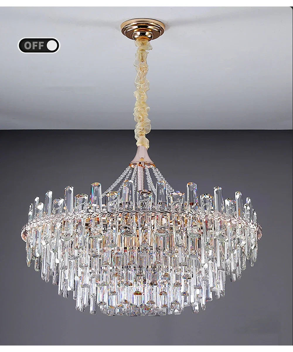Modern Luxury Led Lights Clear Crystal Chandeliers for Living Room Villa Bedroom Dining Room Art Home Decoration Pendant Lamps