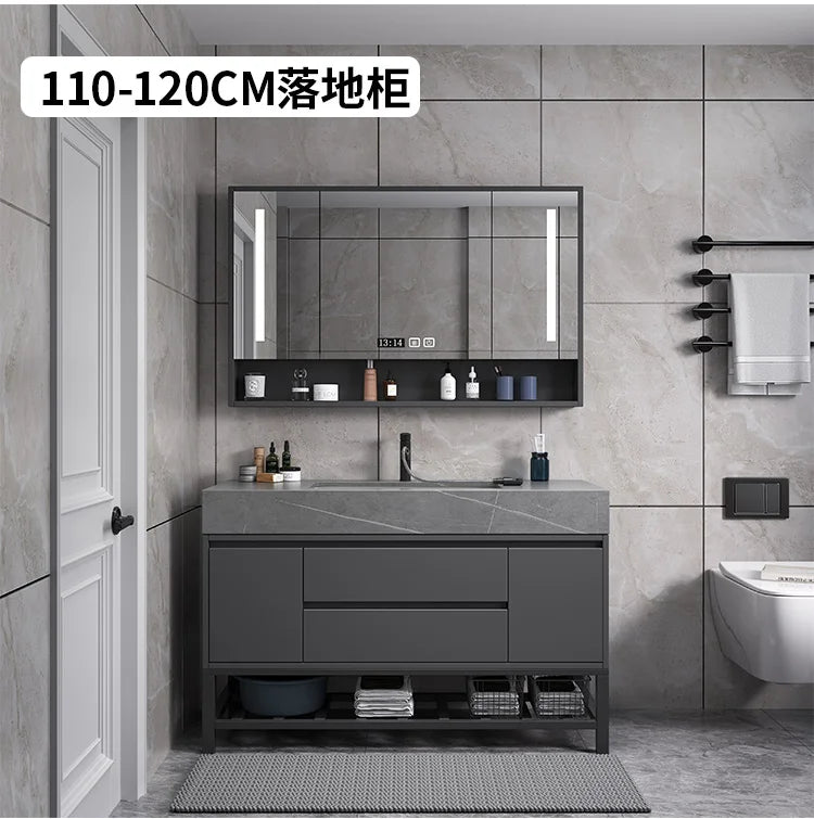Washbasin Floor Bathroom Cabinets Vintage Drawer Light Toilet Bathroom Cabinets Intelligence Partition Mobiletto Bagno Furniture