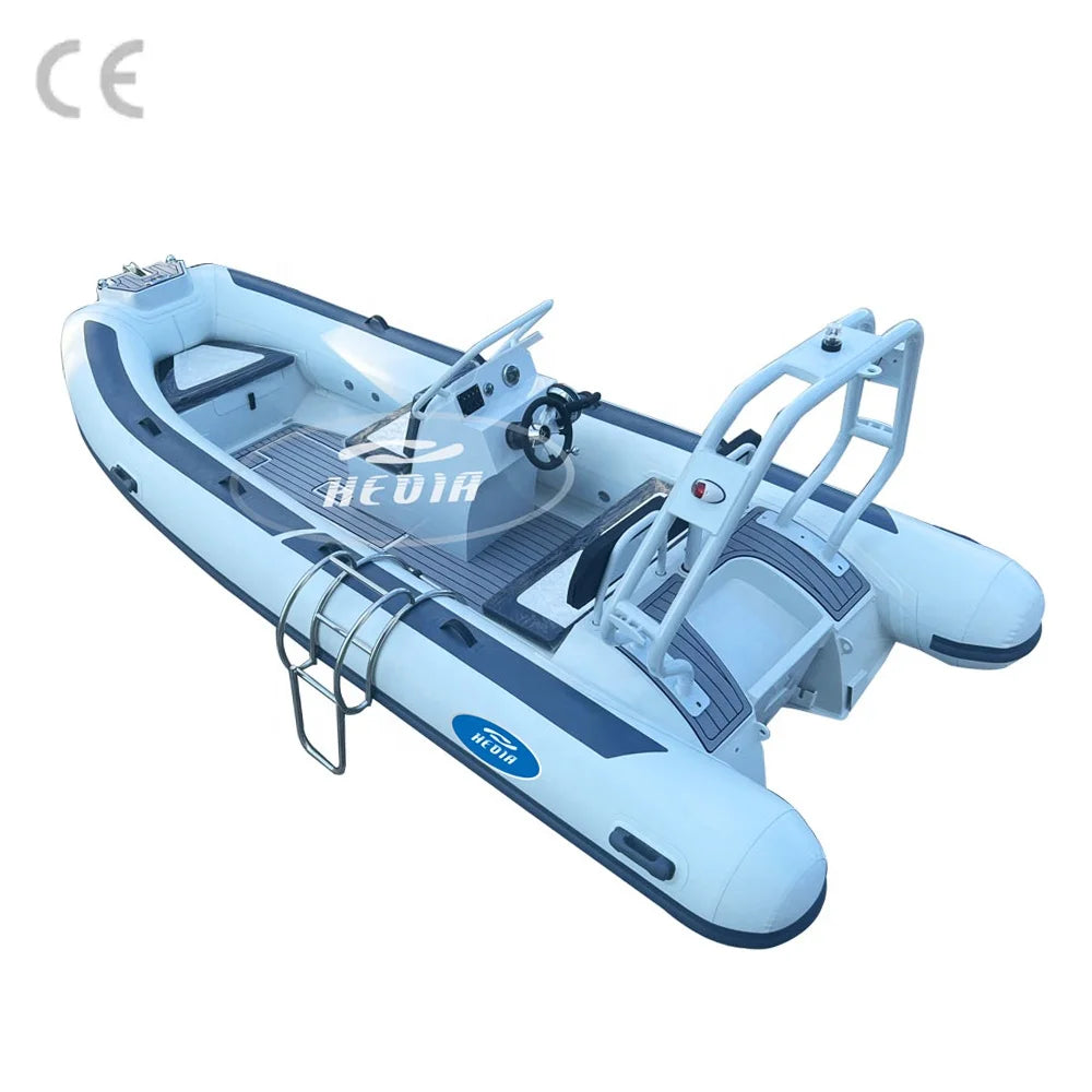 High-end 480 Aluminium Rib Inflatable Rigid Boat with Outboard Engine 1.2mm 8-Person for Fishing Lake Sports and Rowing