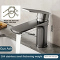 Stainless Steel Hot and Cold Water Faucet for Bathroom Sink, Washbasin, Countertop, Household Stainless Steel Basin Faucet