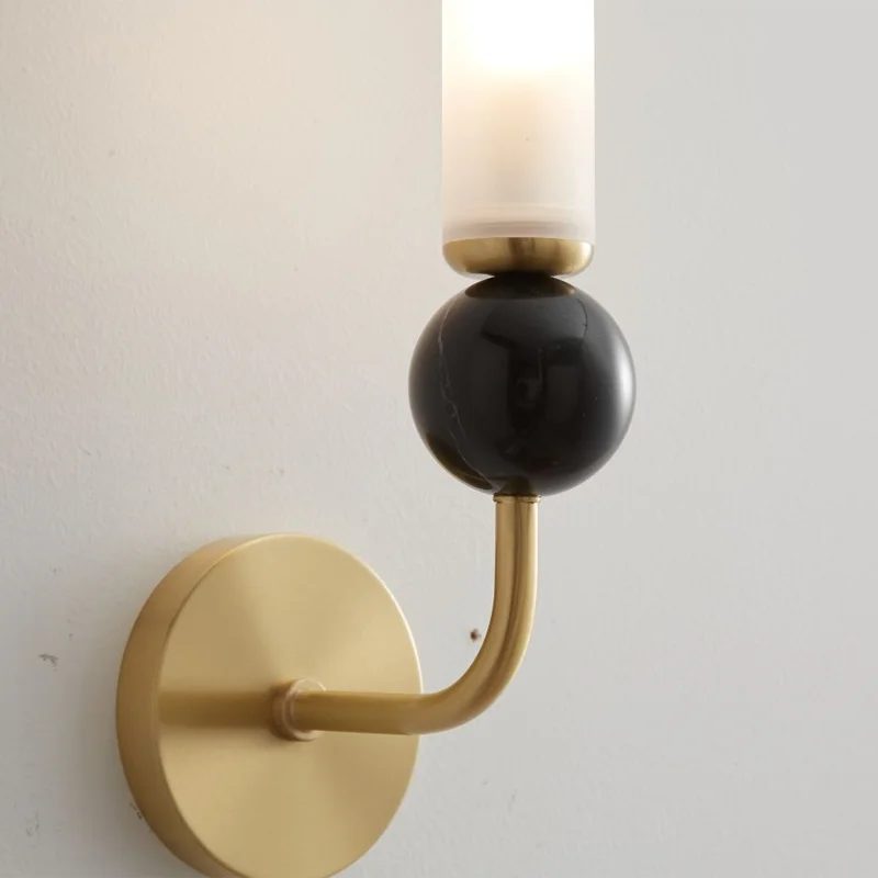 Modern modern wall lamp candle wall lamp copper base glass shade lighting decoration home for living room