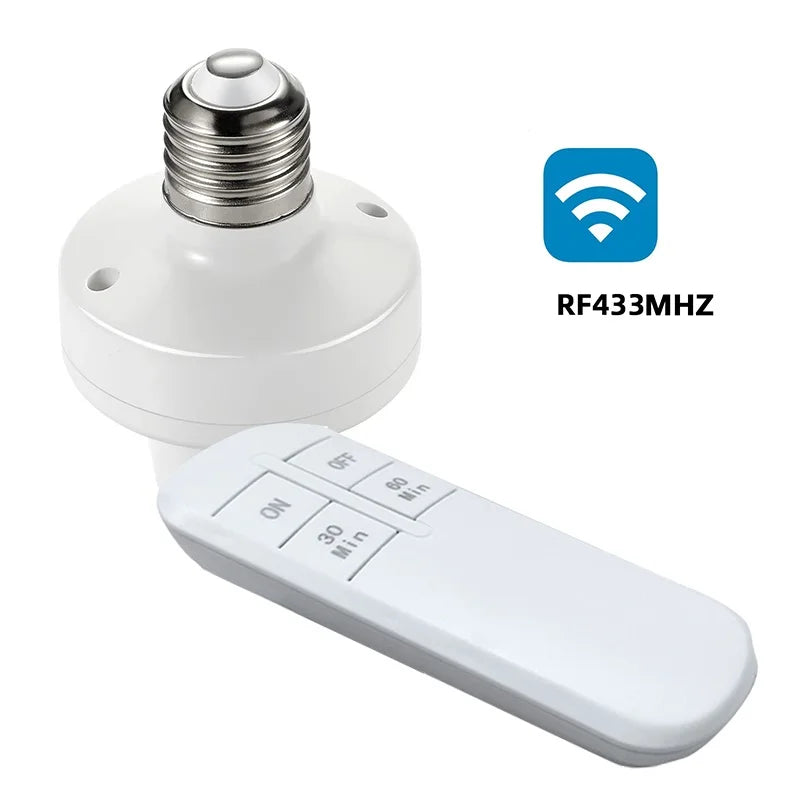 Wireless Remote Control E27 Light Socket Smart Switch LED Lamp Base House Timer Switch WiFi Light Bulb Holder Room Smart Device