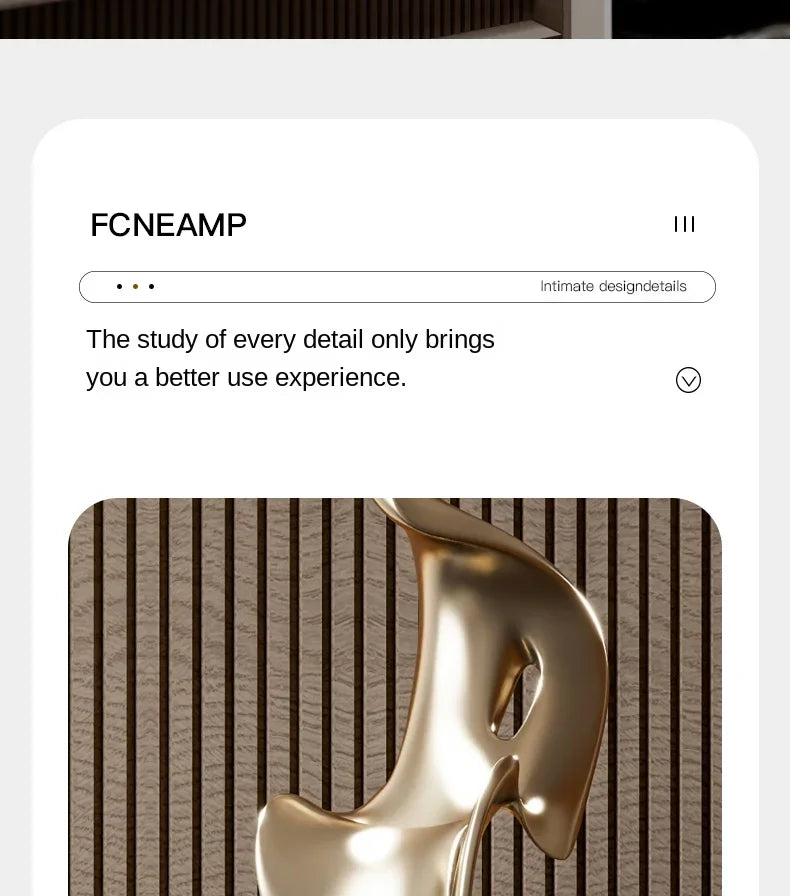 Modern Light Luxury HomeDecor Electroplated Geometric Statue Large Size Resin Crafts Living Room Entrance Decoration Accessories