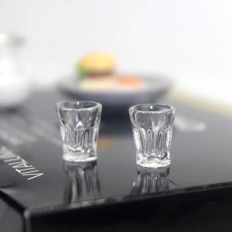 4pcs 1/12 DOLLHOUSE Dollhouse Accessories Miniature Cup Models Toy Simulation Transparent Water Cups
