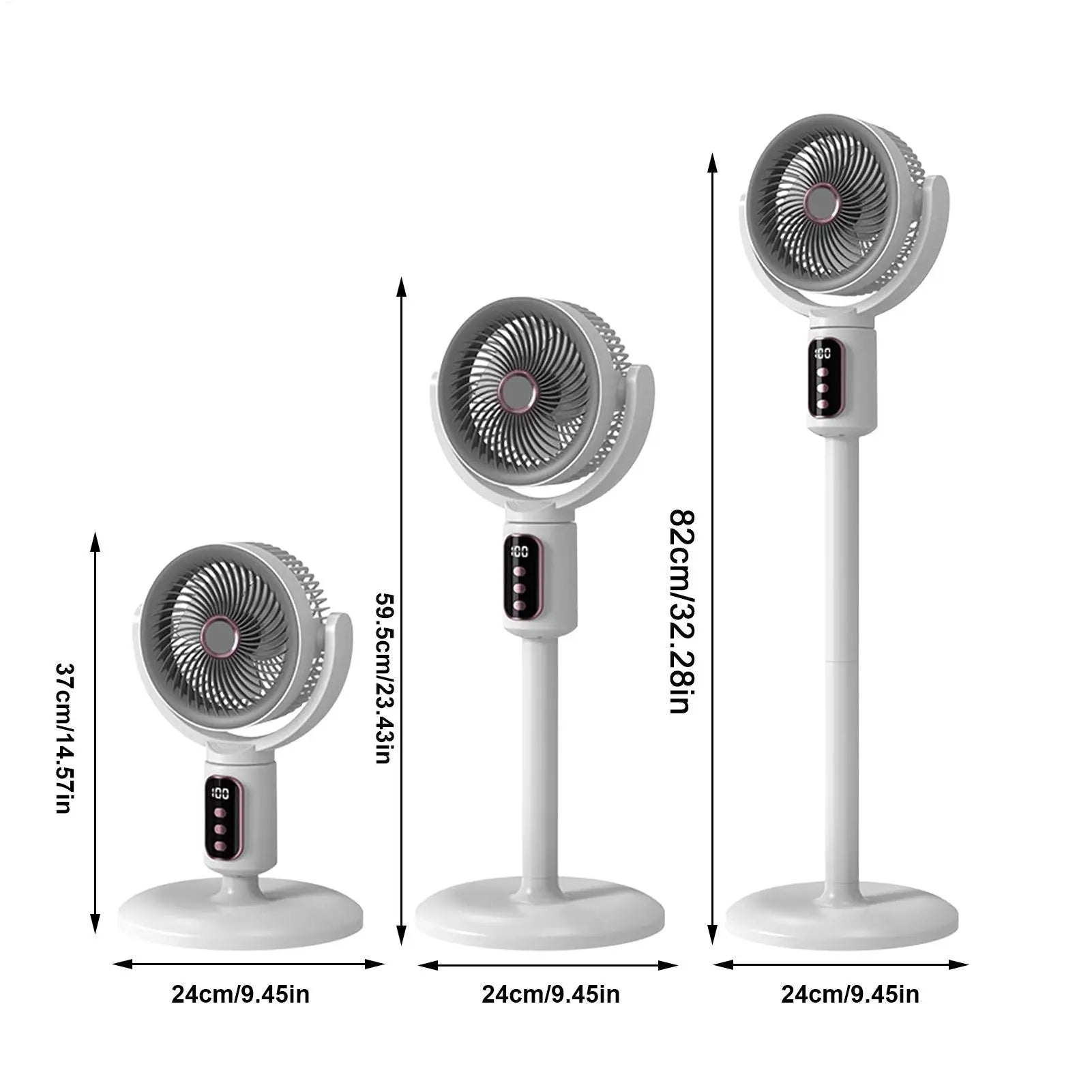 Air Circulation Fan Rechargeable Oscillating Fan Five Gear Adjustment Stand Fan Adjustable Height Household Air Circulation Fan