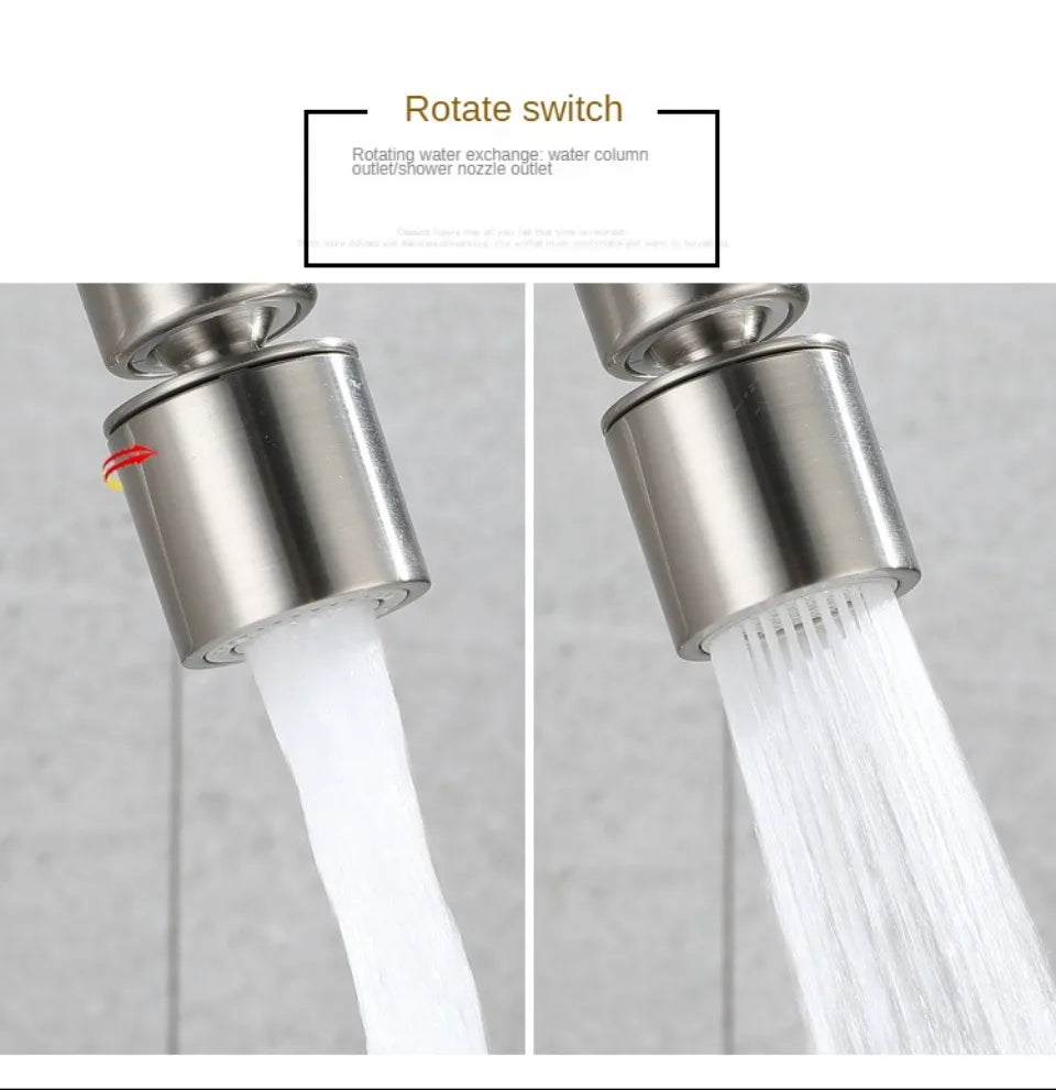 Stainless Steel Foldable Basin Faucet Wall Mounted Bathroom Kitchen Sink Washbasins Cold Hot Water Mixer Tap 360 Degree Swivel