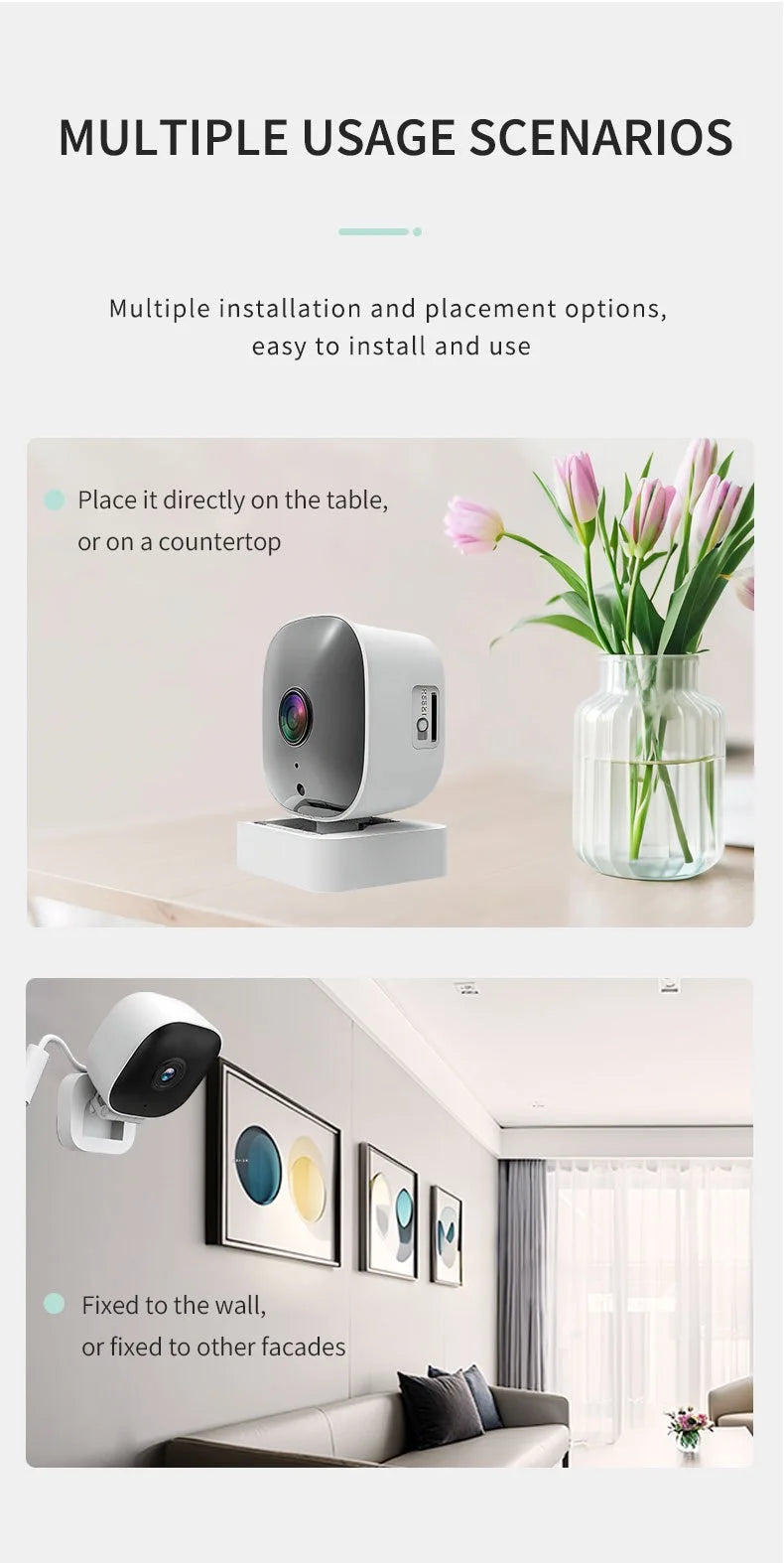 Wireless WiFi Smart HD Wide-Angle Home Camera Indoor Mini Surveillance Two-Way Audio Motion Detection Cloud Storage Camera 2026