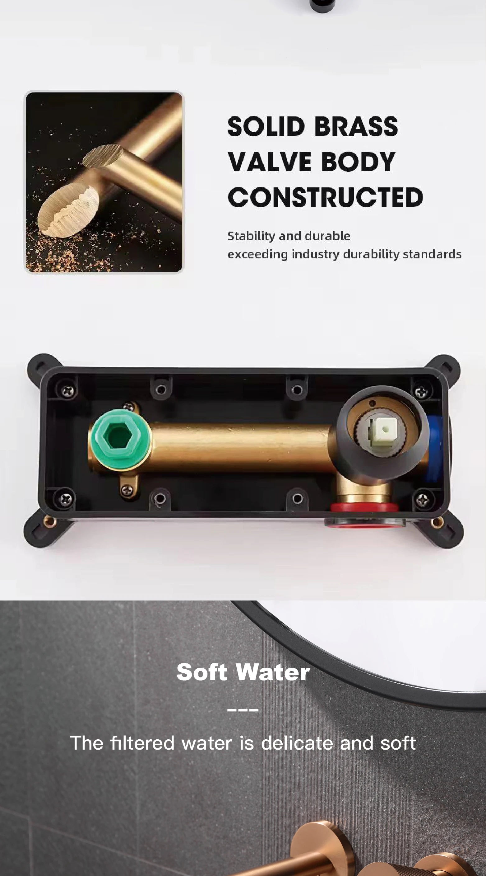 Luxury Brass Black Wall Mounted Bathroom Faucet with Single Handle and 2-Hole Modern Design for Hot and Cold Water Basin Faucet