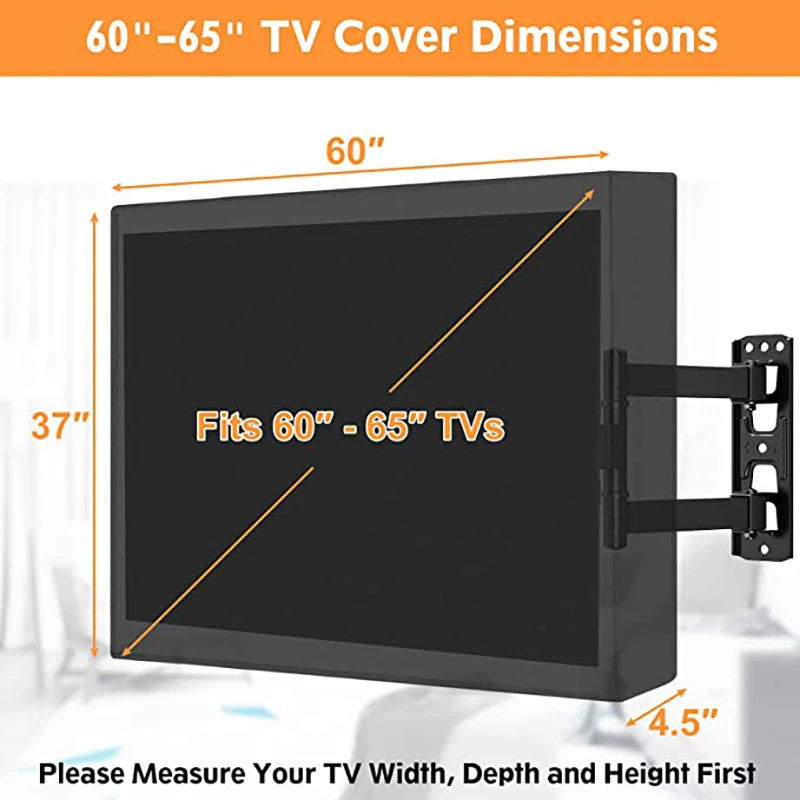 Weatherproof Dust-proof Outdoor TV Cover Beige 32" 36" 40" 46" 50" 55" 60" 65" Protect TV Screen Garden Patio Outdoor TV Cover