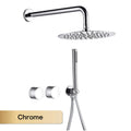 Luxury Gun Gray Brass Wall Mounted Shower System with Embedded Design, Dual Handle Hot and Cold Water, Simple Bathroom Faucet